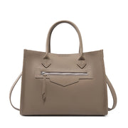 Borsa a tracolla da donna in vera pelle, colore grigio.