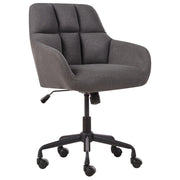 Sedia da ufficio in tessuto grigio con struttura in metallo nero con funzione girevole ufficio elegante