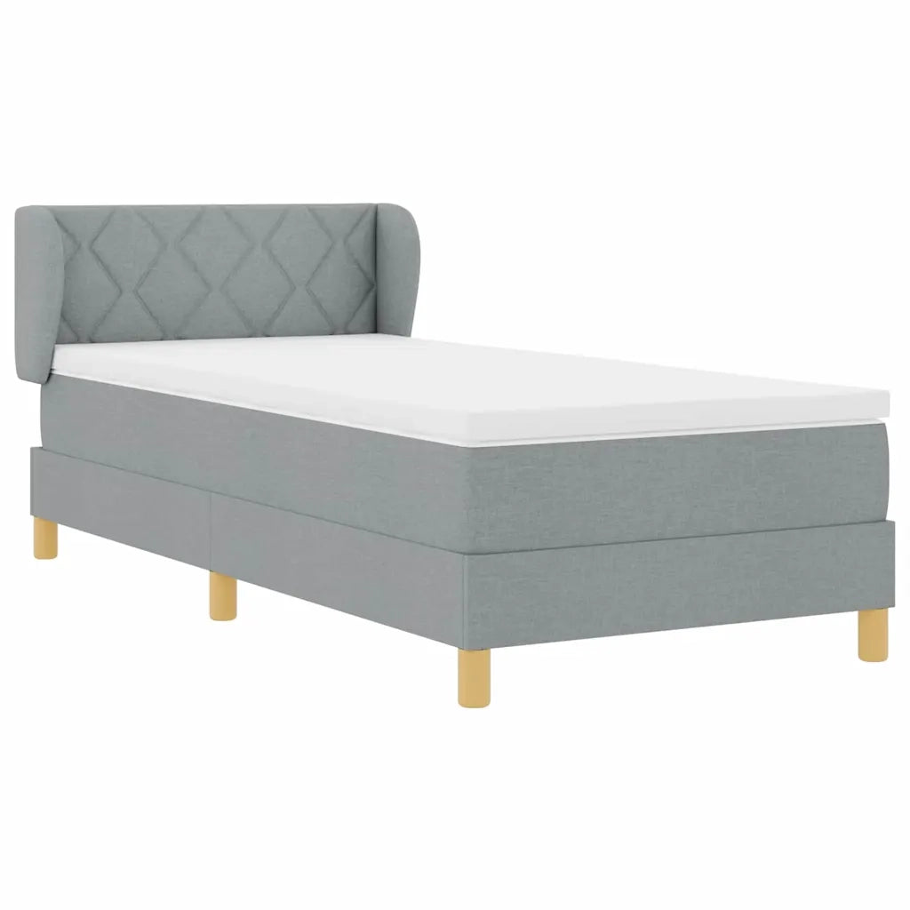 Letto a molle con materasso Grigio chiaro 90 x 200 cm Tessuto 3340255