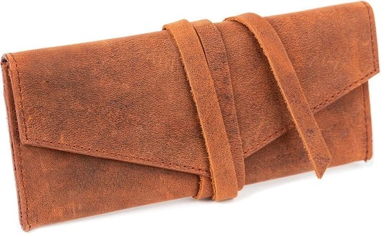 Etui per Penna e Piccoli Oggetti per Uomo e Donna in Pelle di Cuoio Vintage