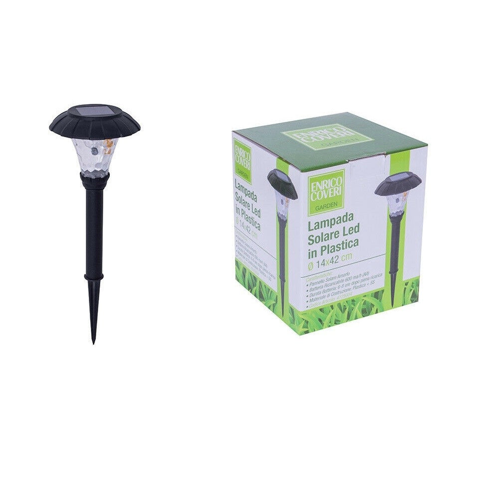 Trade Shop - Set 18pz Lampada Solare Led In Plastica Picchetto Giardino Nera 14x42cm 4125004 -