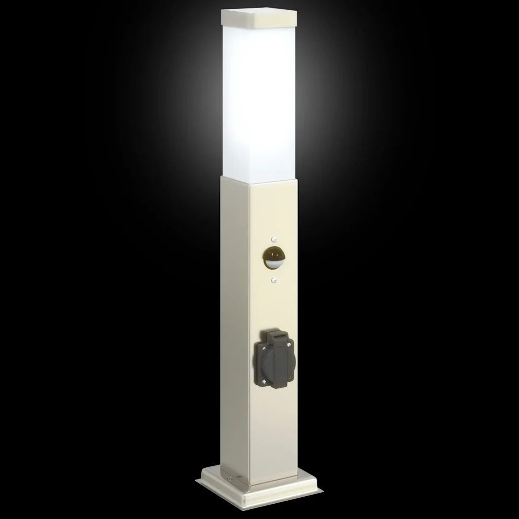 Lampioni a dissuasore con sensore e presa 3 pz 50 cm Acciaio Inox IP44 4006066