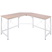 EasyComfort Scrivania Angolare a L con Piedini Regolabili, Scrivania pc in Legno e Acciaio, 150x150x76 cm, Rovere