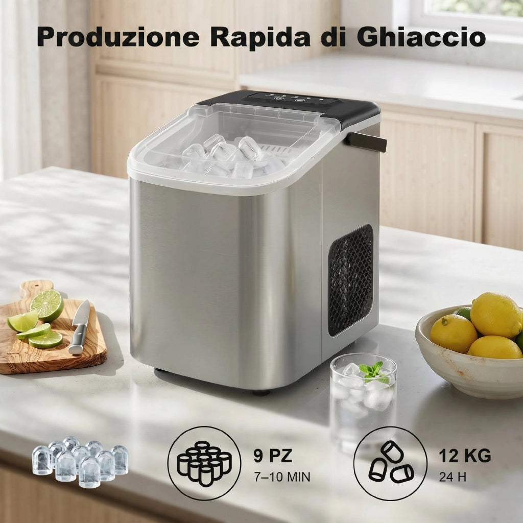 Macchina del Ghiaccio ¨C Zephmum ¨C Argento 12kg/24h