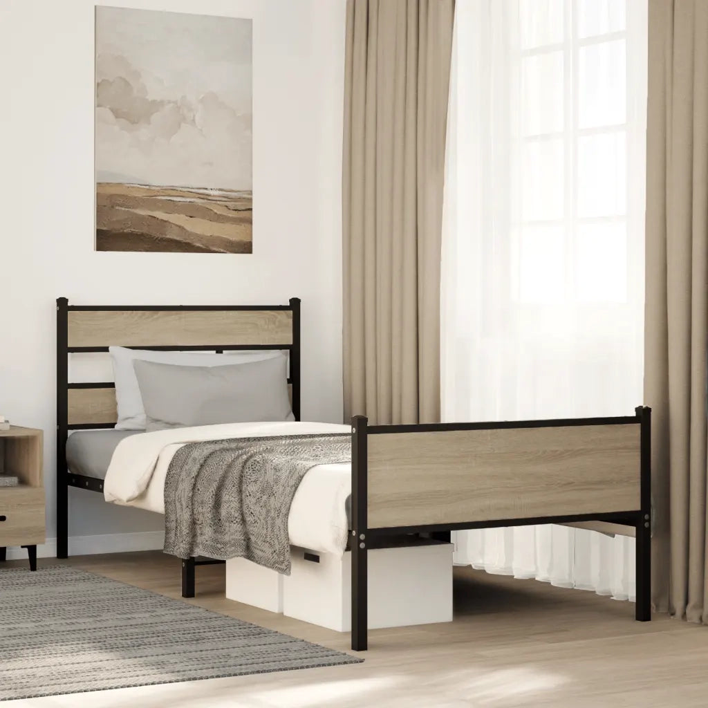 vidaXL Giroletto senza Materasso Rovere Sonoma 90x190 cm in Truciolato