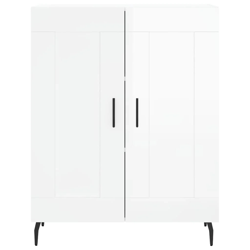 Buffet credenza cassettiera mobiletto mobile contenitore organizer per cucina soggiorno finitura lucida 69,5 x 34 x 90 cm legno ingegnerizzato bianco 02_0030690