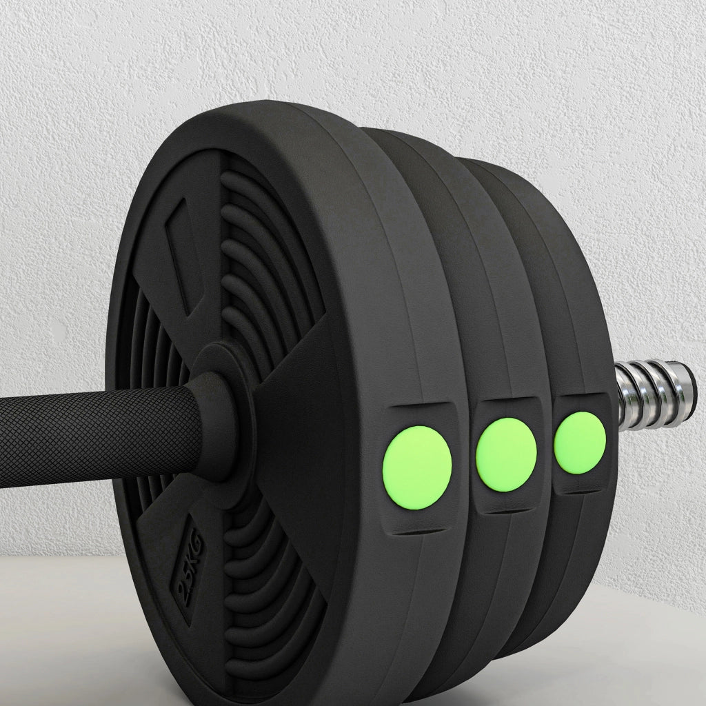 Kit manubri 30kg 2 in 1 con barra ¨C zephmum ¨C nero verde