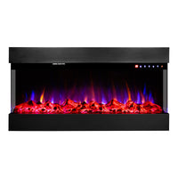 Camino Elettrico da Incasso 48,4x93x20 cm Effetto Fiamma 1500W Dalas Nero