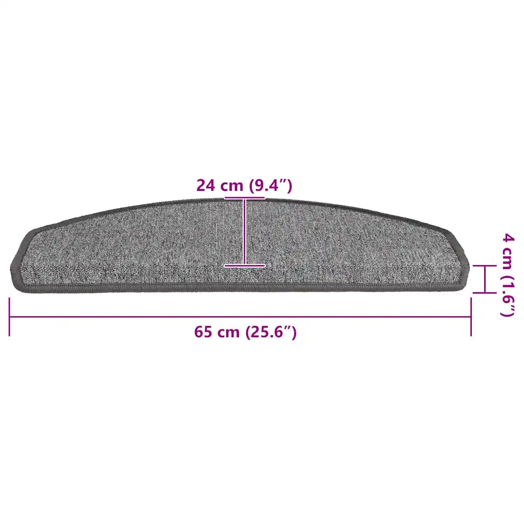 Tappetini per scale 30 pz 65x24x4 cm Grigio scuro Semicircolari Grandi 3365750