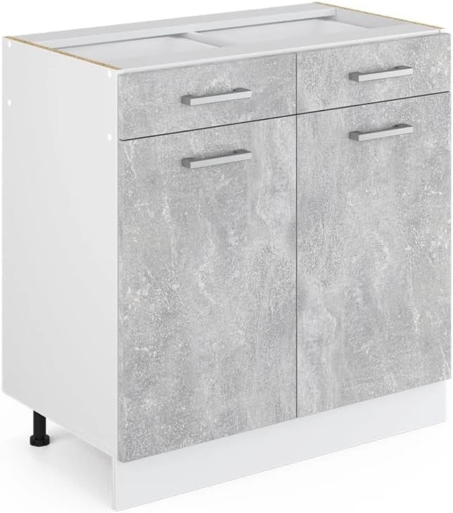 Frontale cucina R-Line, Calcestruzzo, 79.2 x 70.8 cm frontale del mobile per mobile base con cassetti