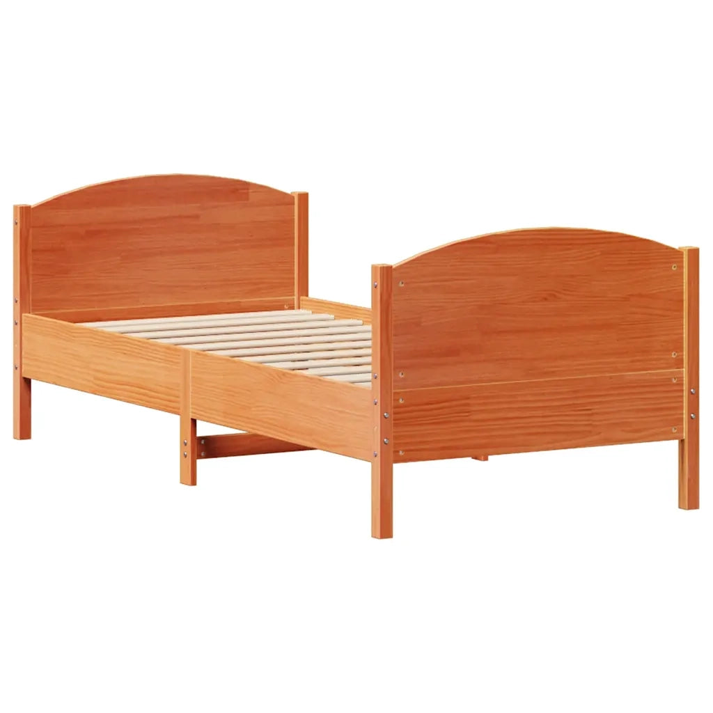 Letto senza Materasso Marrone Cera 75x190 cm in Legno di Pino 3301814