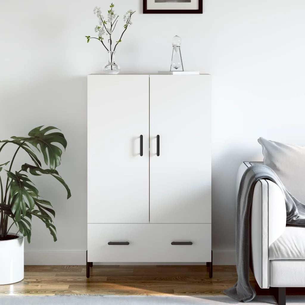 Credenza | Madia | Buffet da pranzo | Armadio da pranzo Bianca 69,5x31x115 cm in Legno Multistrato