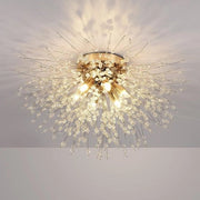 Lampada da soffitto moderna con corona di cristallo in stile fuochi d'artificio a 6 fiamme G9 LED - Lampade da soffitto moderne con corona di cristallo - Illuminazione per soggiorno camera da letto sala da pranzo cucina ingresso - Luminaria di lusso