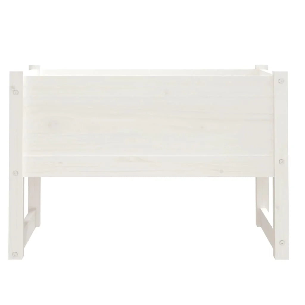 Fioriera rialzata per piante e fiori terrazza giardino 78 x 40 x 52 cm legno massello di pino bianco 02_0037854