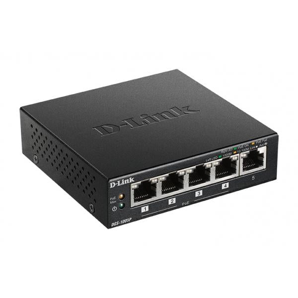D-LINK DGS-1005P - DESKTOP SWITCH 5 PORTE GIGABIT POE+