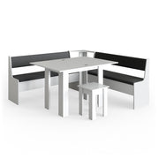 Vicco Gruppo panca ad angolo Bianco 180 x 41.5 cm con tavolo