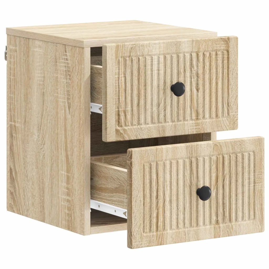 Mobiletto da notte a muro 2 pz Rovere Sonoma 33 x 34,5 x 40 cm 897960