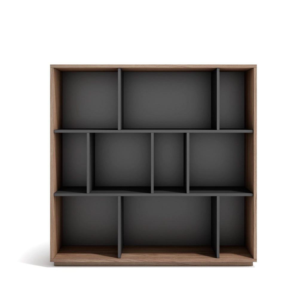 Libreria Herdasa effetto noce e grafite 117x119x32