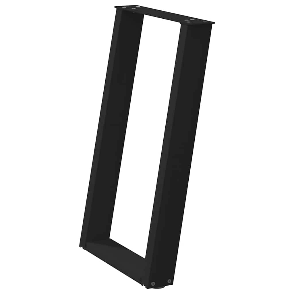Set di 2 gambe per tavolo da pranzo a forma di U nere 60 x 72 cm design moderno con piedini ergonomici in acciaio nero 02_0057069