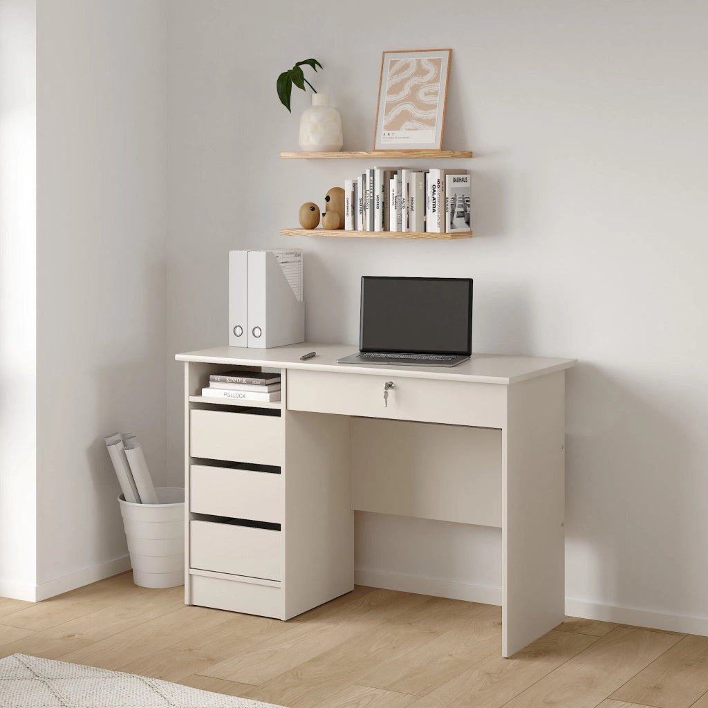 Franklin, Scrivania un Ripiano, 109x49x76h cm Beige Cashmere