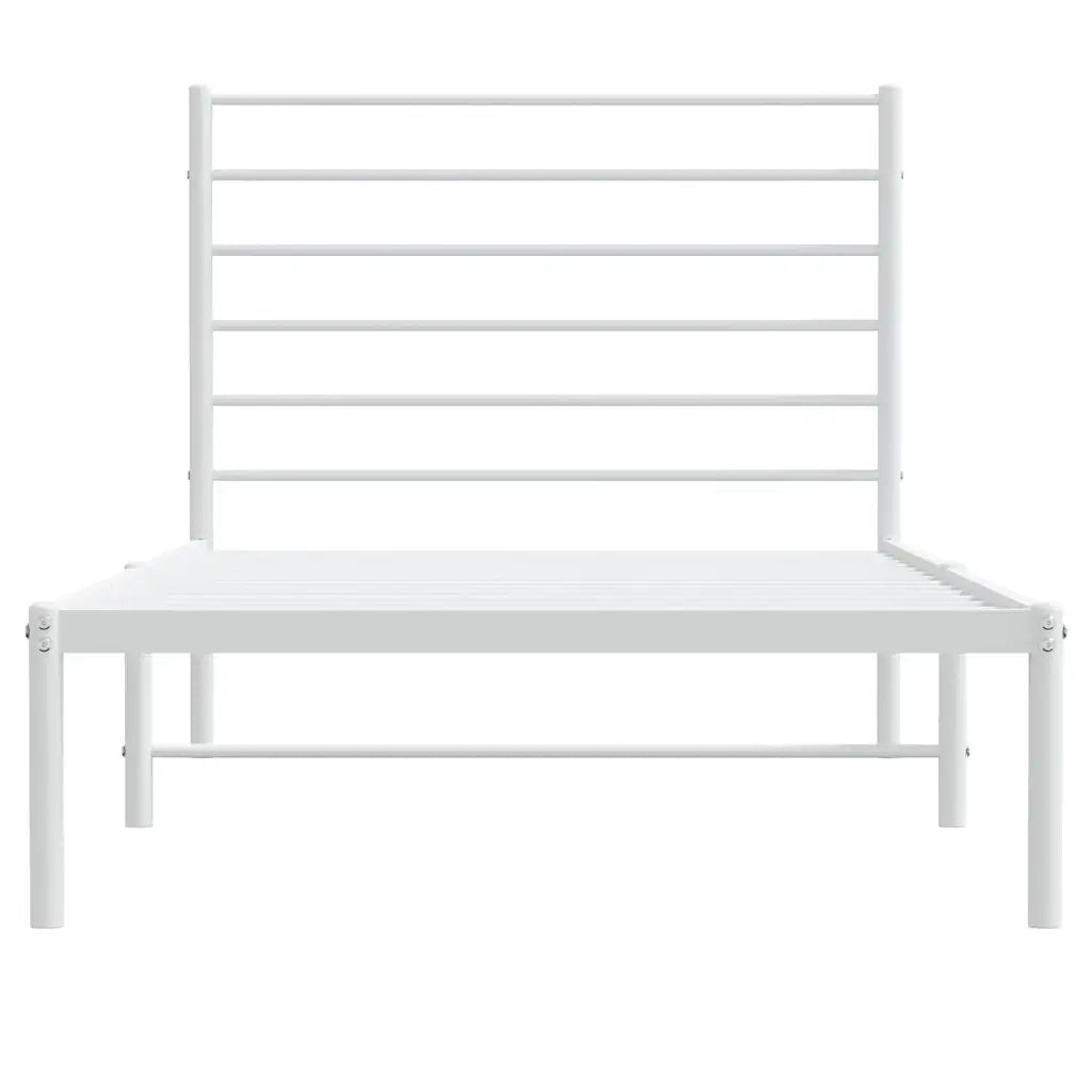 Giroletto con Testiera-Struttura Letto con testiera Metallo Bianco 100x200 cm 237827