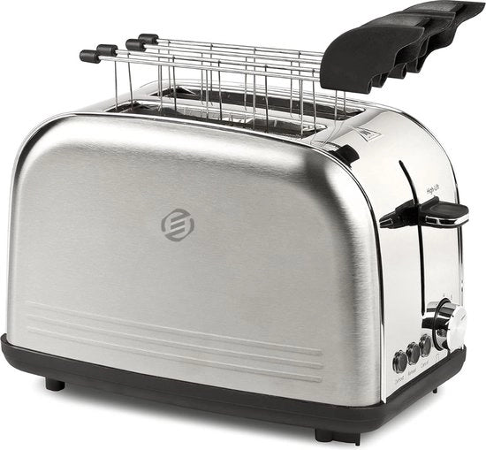 Toaster con Tostapinze - Multi Livelli di Temperatura - Toaster - Fessure Ampie - Toaster Retro - Croque Monsieur