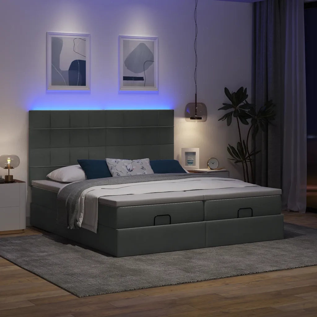 Struttura Letto Pouf con Materassi 180x200 cm in Tessuto 3314542