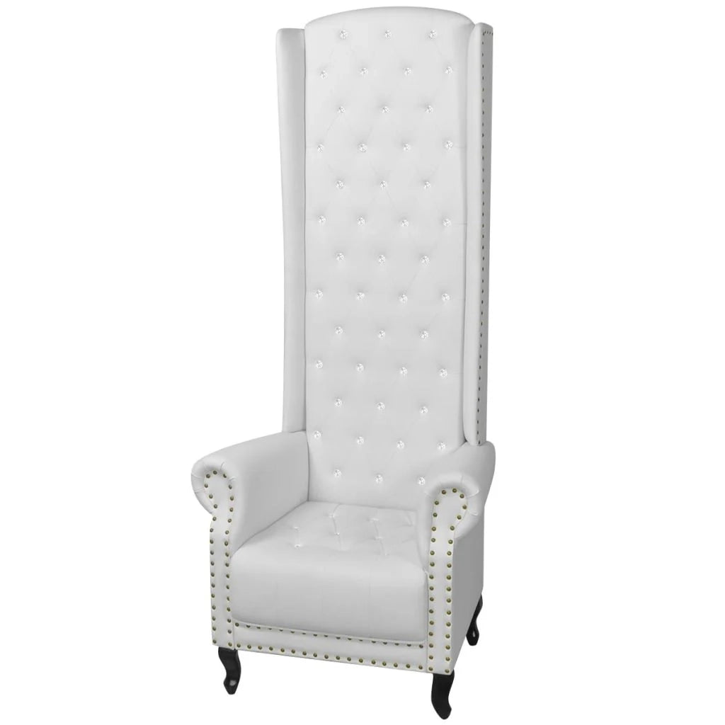 Poltrona sedia design lounge lounge club divano da soggiorno con schienale alto bianco 77 x 65 x 181 cm 1102087/3