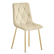 Sedia Libra in Velluto Beige Chiaro con Gambe Oro