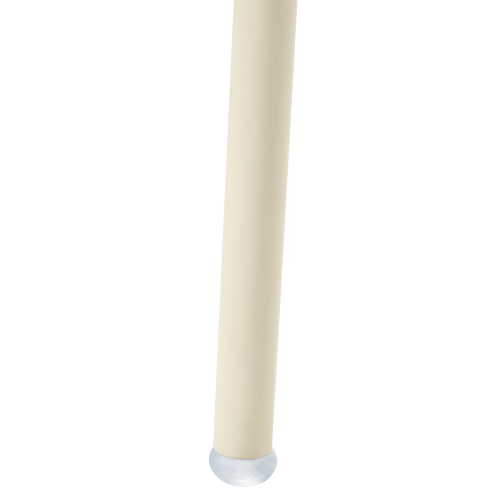 Set di 4 sedie da pranzo bianco sporco con gambe in ferro e rivestimento in poliestere nero senza braccioli design moderno e minimalista