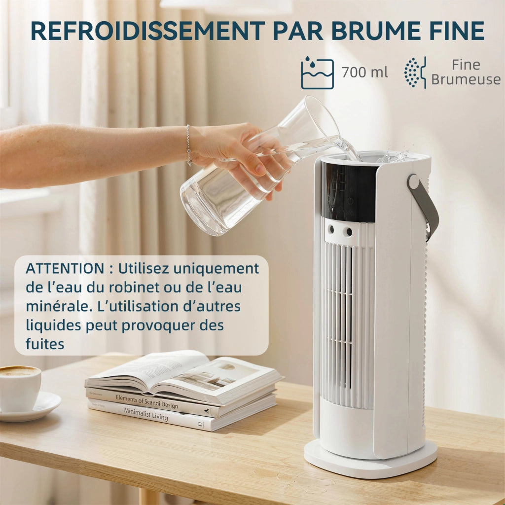 Ventilatore da tavolo con umidificatore ¨C Zephmum ¨C Bianco