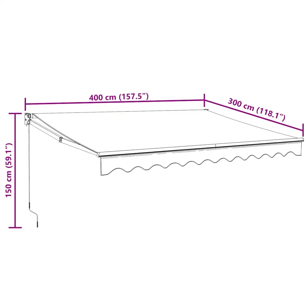 Tenda Sole Automatica Retrattile Antracite 4x3 m 3154488
