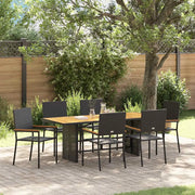 Set da Pranzo per Giardino 7 pcs Nero polyrattan 3365430