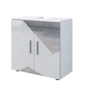 Vicco Mobile sottolavabo per bagno Bianco lucido con inserti 60 x 59 cm