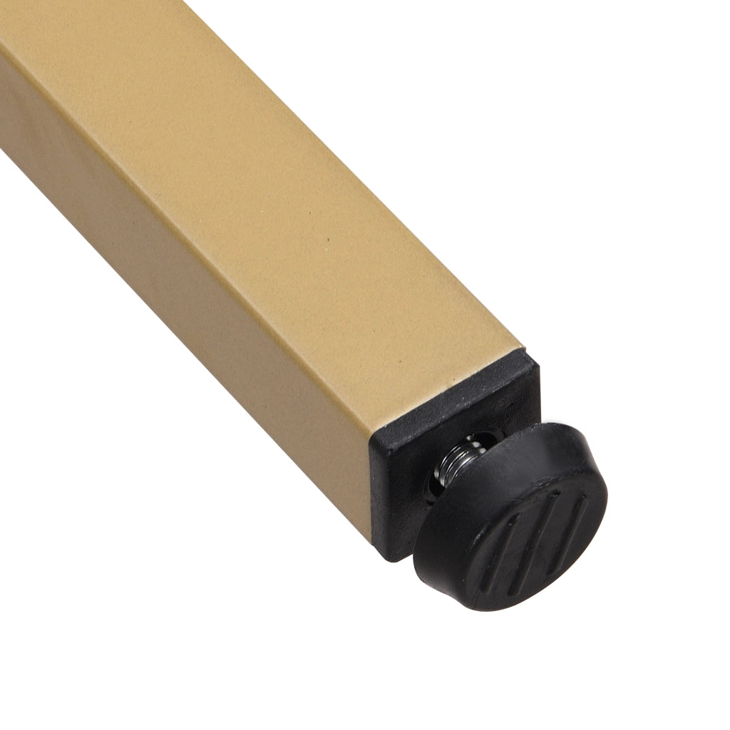 Set Tavolo da Pranzo con 6 Sedie ¨C Xylo ¨C Bianco, Seduta Grigia, Telaio Metallo Dorato