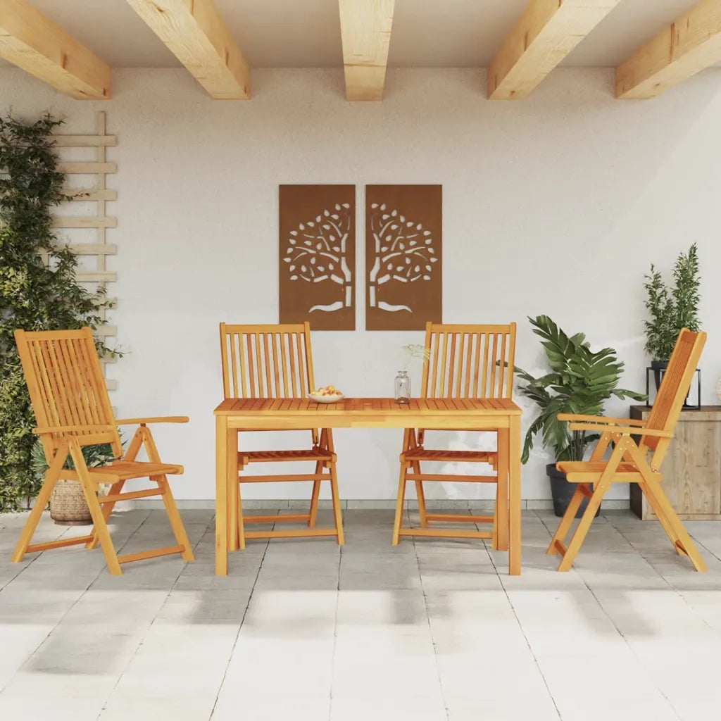Set da Pranzo per Giardino 5 pz 140x80x74 cm in Legno Massello di Acacia