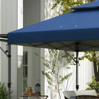 Gazebo Pieghevole 5x3m con Pareti Estensibili, Altezza Regolabile e Borsa con Ruote, Blu