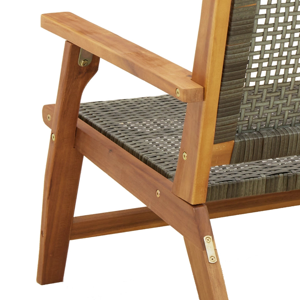 Sedie da Giardino 2 pezzi Grigio 76x67x73.5 cm Legno Massello di Acacia