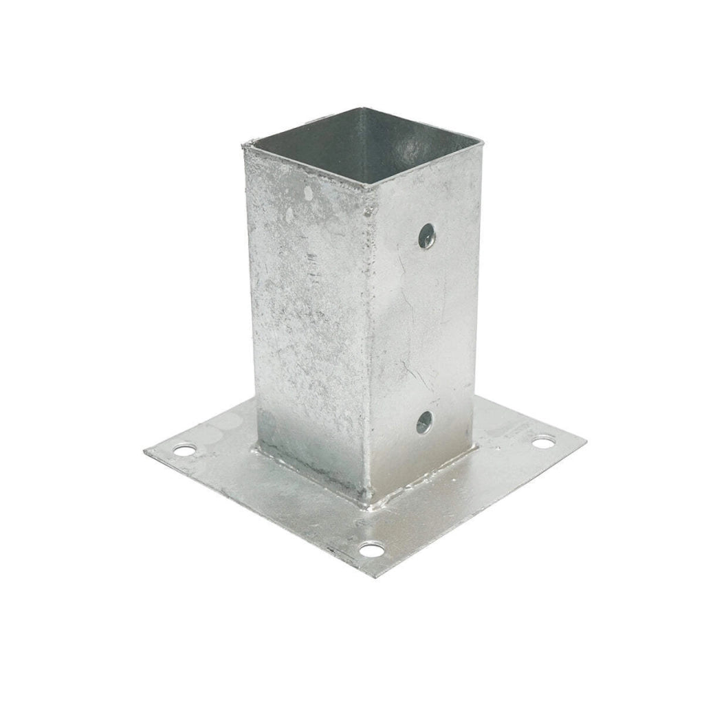 Supporto per palo applicato, fissaggio con viti 71x71x150, acciaio zincato, galvanizzato