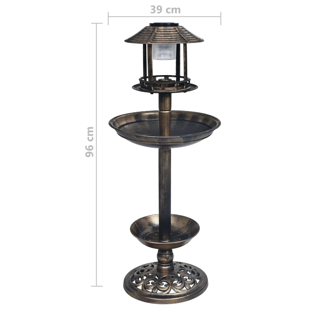 Bagnetto per Uccelli Decorativa con Luci LED Solari in Plastica CFW1629400