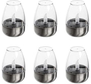Lampada a LED solare, lampada da vetro da vino impermeabile, 6 lampadine da tavolo a LED portatili, creano un'atmosfera calda, adatte per la decorazione interna ed esterna, 6,2 * 6,2 * 10,3 cm
