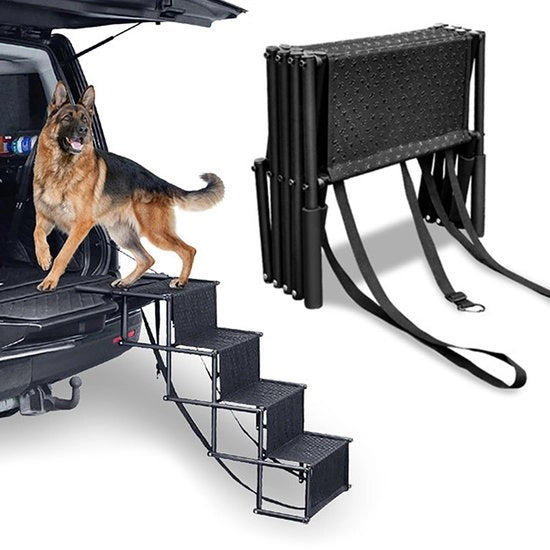 Trappola per cani, trappola per cani pieghevole per cani piccoli e grandi, trappola per cani per auto per esterno, 101 x 76 cm, rampa per bagagliaio per accesso animale, per animali domestici con superficie antiscivolo