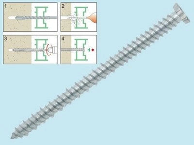 100 PZ VITI PER CALCESTRUZZO TPS TORX MISURA 7,5 x L120 MM