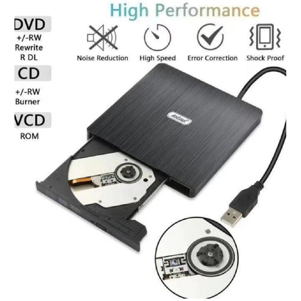 Trade Shop - Lettore Masterizzatore Dvd-rw Esterno Per Desktop Laptop Usb 3.0 Portatile Q-t96 -