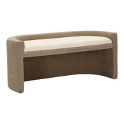 Panca dal design nordico con struttura in MDF e seduta imbottita beige