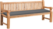 Panchina da Giardino in Teak Jackson con Cuscino grigio scuro,206x48x8 cm