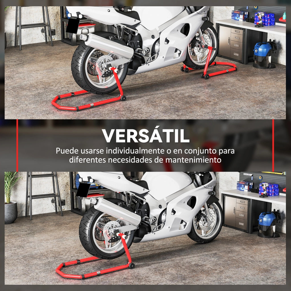 Cavalletto per Moto Anteriore e Posteriore ¨C Xylo ¨C Capacit¨¤ 390 kg con Adattatori a U e L