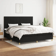Giroletto a Molle con Materasso Nero 200x200 cm in Tessuto 3142523