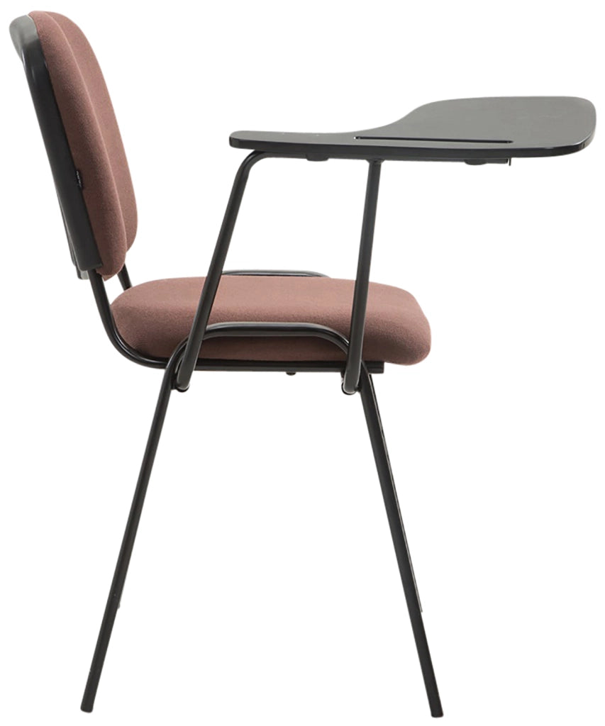 Set di 4 sedie Ken in tessuto con tavolo pieghevole marrone