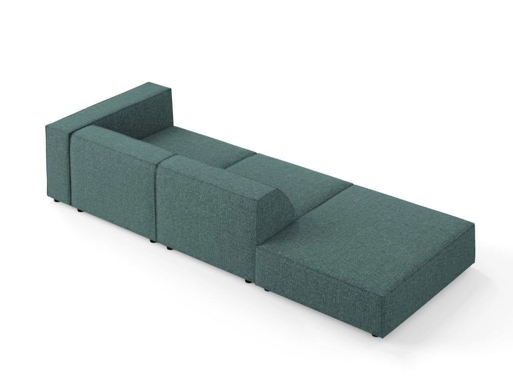Cosmopolitan Design - Divano sinistro "Arendal" 4 posti in ciniglia petrolio 